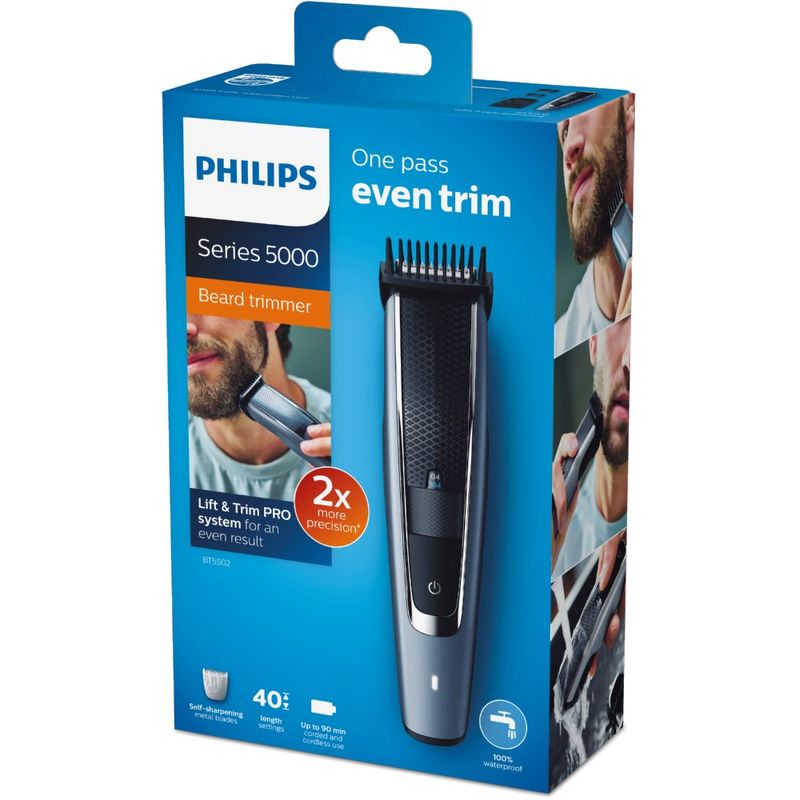 PHILIPS RECORTADORA DE BARBA, CON BATERIA DE LARGA, DURACION HASTA 30  MINUTOS, CORTE DE 1MM, 3 y 7 MM, Verde